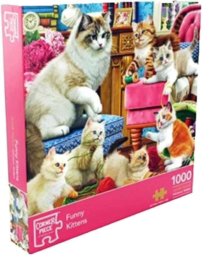 CP 1000 Piece Adult Jigsaw Puzzle Funny Kittens Cats Jigsaw Large Puzzle Amazon.co.uk