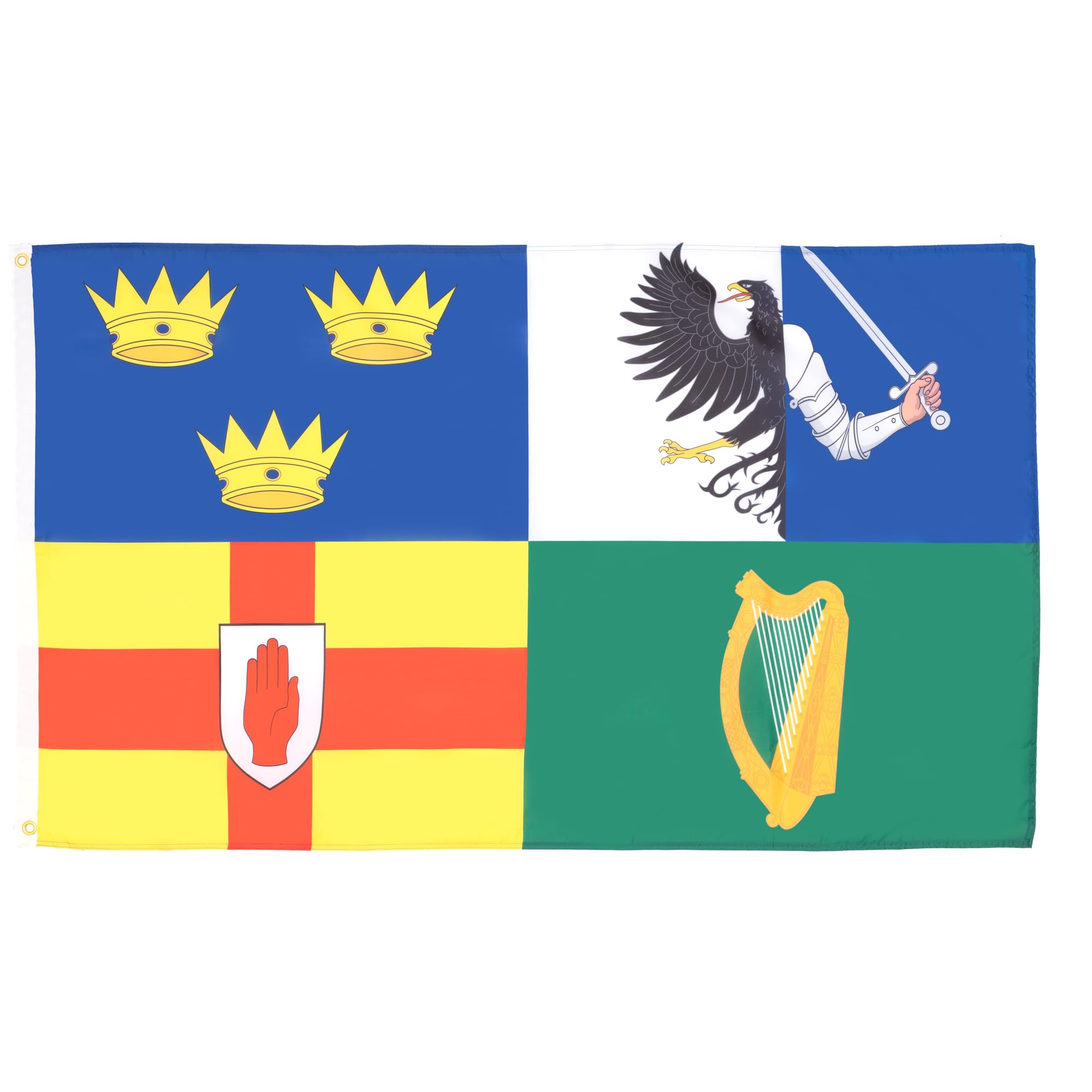 AZ FLAG - Ireland 4 Provinces Flag - Large 5x8 Ft - 100D Polyester Four Irish Provinces Big Banner with Two Metal Grommets - Fade Resistant - Vivid Colors - 5' x 8' Feet - 250x150 Cm