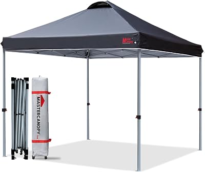 MasterCanopy Durable Ez Pop-up Gazebo Tent 2x2M Black with Roller Bag