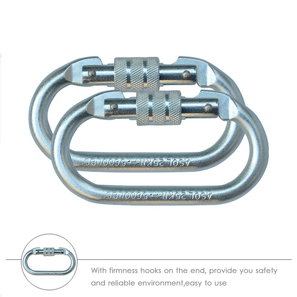 Climbing Rope 10M(32ft),Likorlove Outdoor Rock Climbing Safety Rope with 2 Carabiners for Escape, Fire Survival, Backup, Climbing, Hiking, Camping