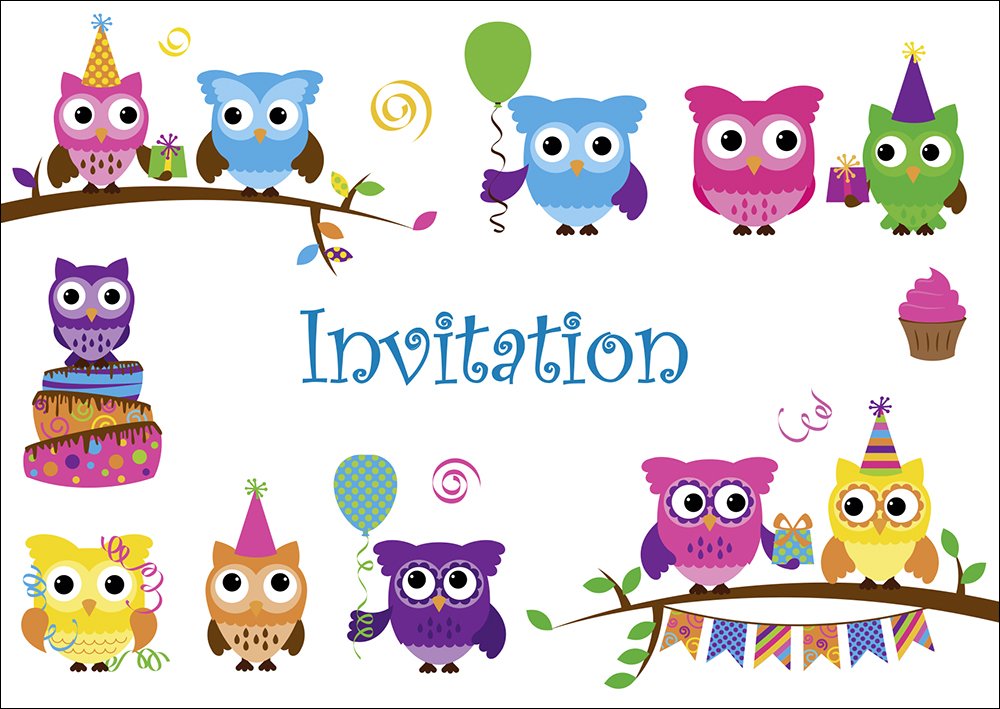 Fr Motif Avec Les Hiboux Mignons Enfant Edition Colibri Carte D En Francais Lot 10 Invitations Pour Anniversaire De Filles Jeux Et Jouets Invitations Centroarco Com