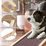 QiMu Solid Wooden Pet Ramp 2-Height Adjustable Car Dog Ladder Black 70x35x30/40 view 6