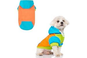 BEAUTYZOO Fleece Dog Hoodie Sweatershirt with Pocket and Leash Hole, Stretchy Small Medium Large Sized Dogs Clothes for Fall Winter Cold Days, Color Designer Warm Dog Jackets,French Bulldog Coats