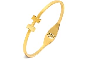 oiasse Gold Bracelet for Women, 18K Gold Titanium Steel Butterfly Cross Clover Heart Snake Bracelets Gifts for Women Teen