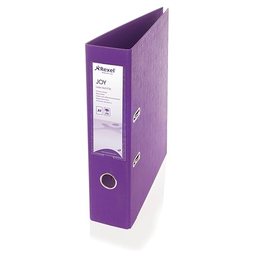 Rexel JOY 75 mm A4 Lever Arch File Perfect Purple Amazon.co.uk