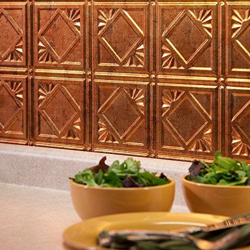 Fasade Easy Installation Traditional 4 Muted Gold Backsplash Panel for Kitchen and Bathrooms (18" x 24" Panel) - Thumbnail 3