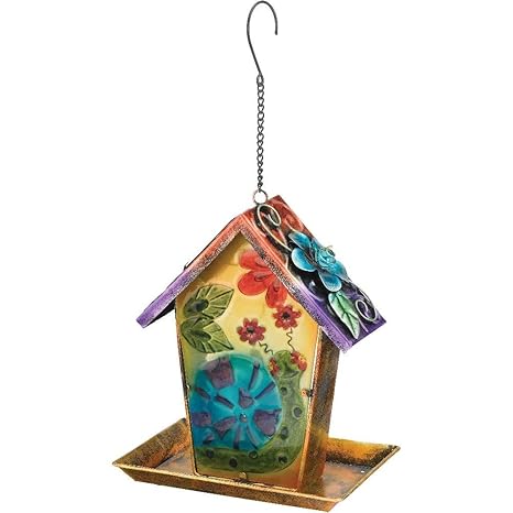 Amazon Com Solar Lantern Birdfeeder Snail Material Metal Glass