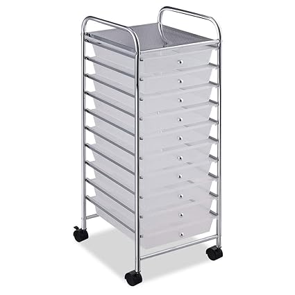 Clear Storage Drawer Carts Giantex 10 Drawer Rolling Storage Cart