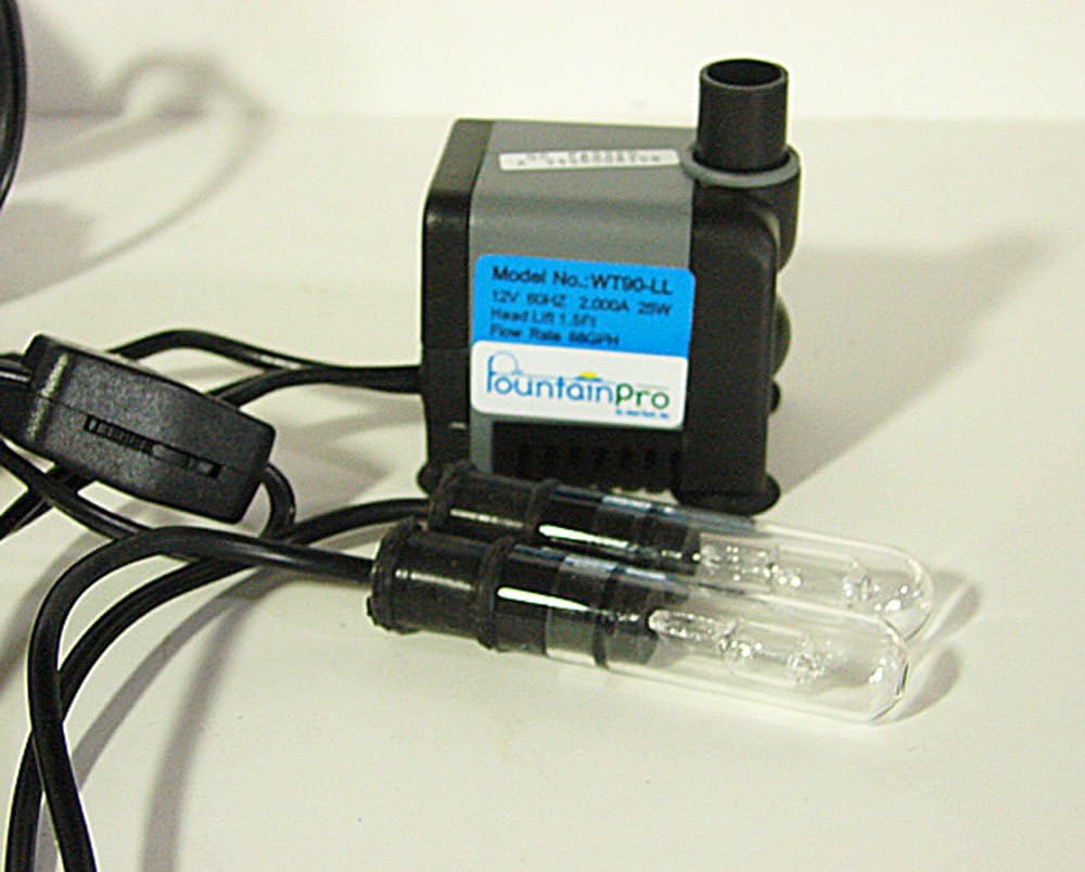 Submersible Fountain Pump with 2 Lights, on/off Switch, and Integral Transformer : Garden & Outdoor