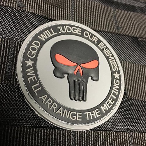 Punisher Skull Patch - God Will Judge Our Enemies - Seeing RED Edition