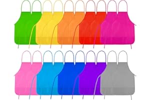 NACHLYNN Kids Apron Art Apron Bulk Toddler Paint Apron Smock with 2 Pockets for Craft Kitchen Classroom Home Paint Activity