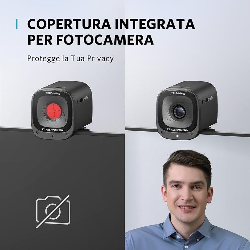 Work PowerConf C200 2K USB webcam per laptop e computer