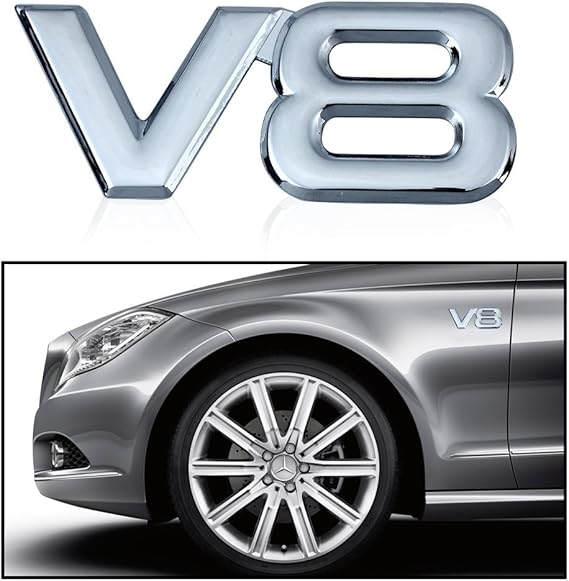 Autocollants De Voiture 3D En Mu00e9tal V6 V8, Badge Emblu00e8me Pour BMW