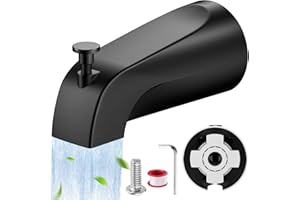 Claywie Universal Bathtub Tub Spout with Diverter, Fits 1/2" Slip-Fit Copper Pipe Connection, Pull Down Bathtub Faucet Spout Replacement, Easy Installation (Matte Black)