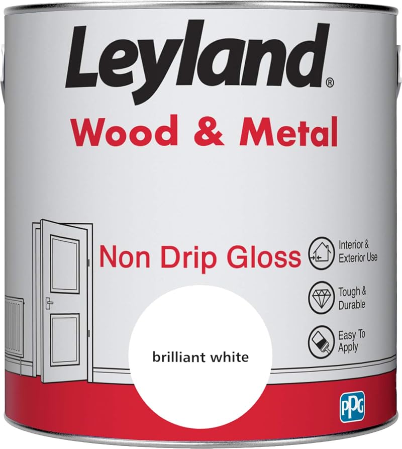 Leyland Non Drip Gloss White 2.5 Litre Wood & Metal Finish