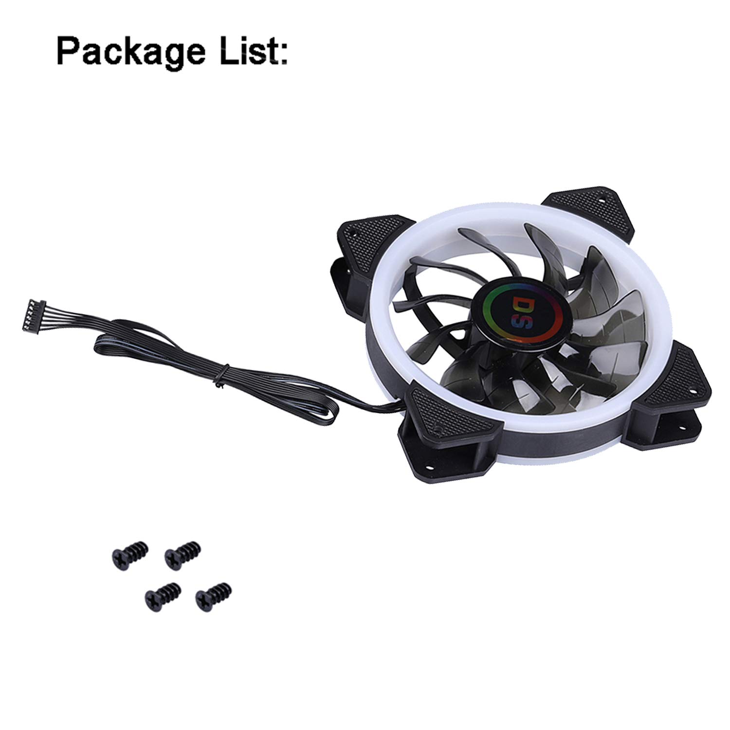 Rainbow RGB LED 120mm Computer Case Internal Cooling Fan for Computer Case, CPU Air Cooling (Single Rainbow Fan, Cannot be Used Alone, A Series)