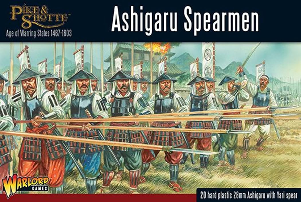 Ashigaru Spearmen - 28mm Scale Plastic Miniatures for Pike & Shotte by Warlord Games - Highly Detailed Miniatures for Table-top Wargaming
