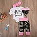 Emmababy Newborn Unisex Baby Long Sleeve Romper Camouflage Pants Outfit with Hat Sets (0-6Months, Pink)