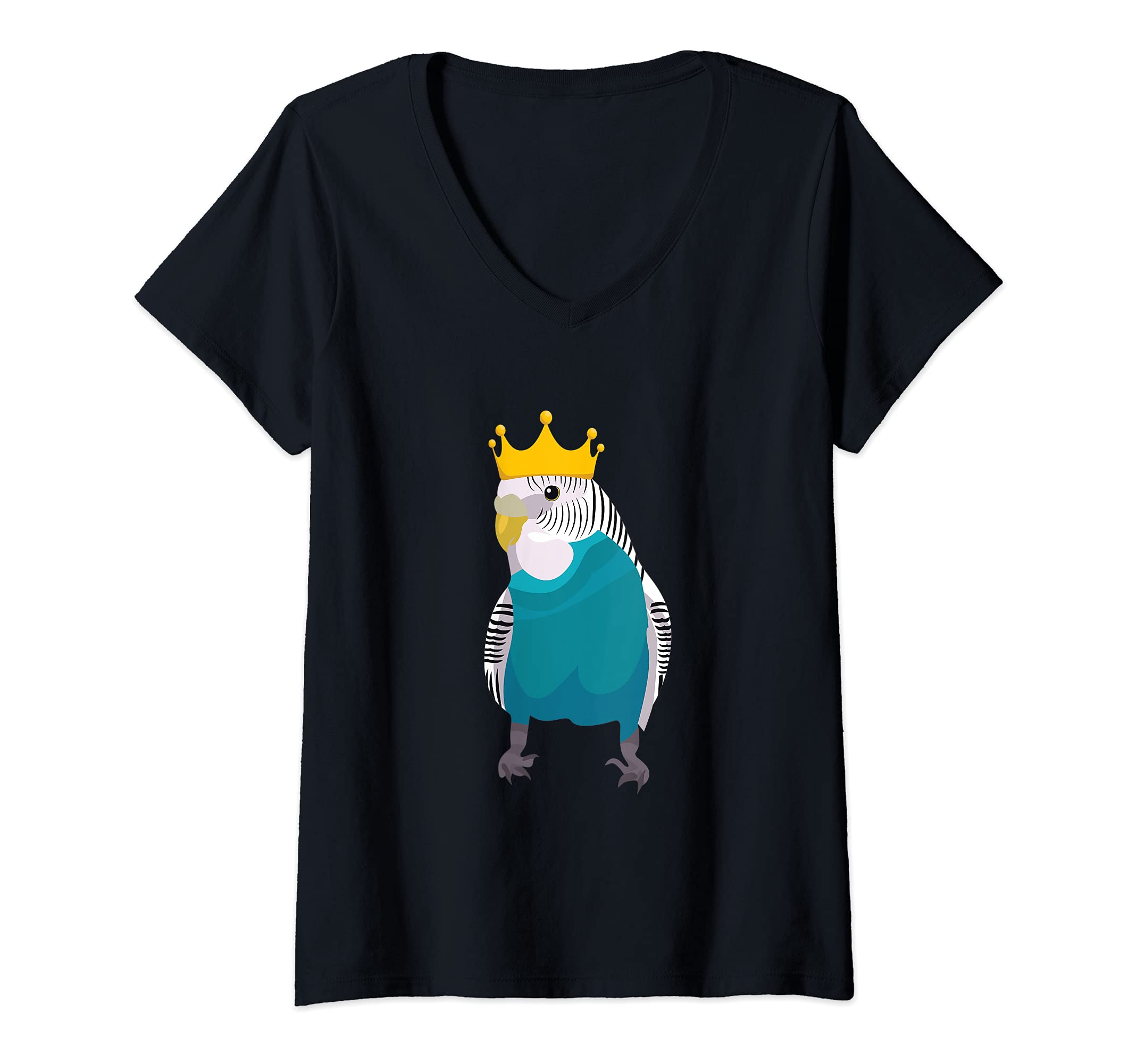 Womens Budgie Bird Parakeet For Budgerigar Owner V-Neck T-Shirt