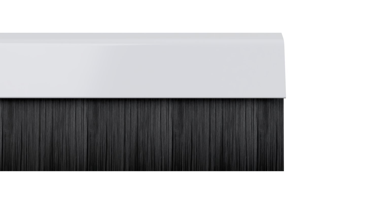 STORMGUARD 02AM0010838W Cover Clip Bottom Door Draught Excluder Brush Seal, White, 838 mm, Set of 2 Piece