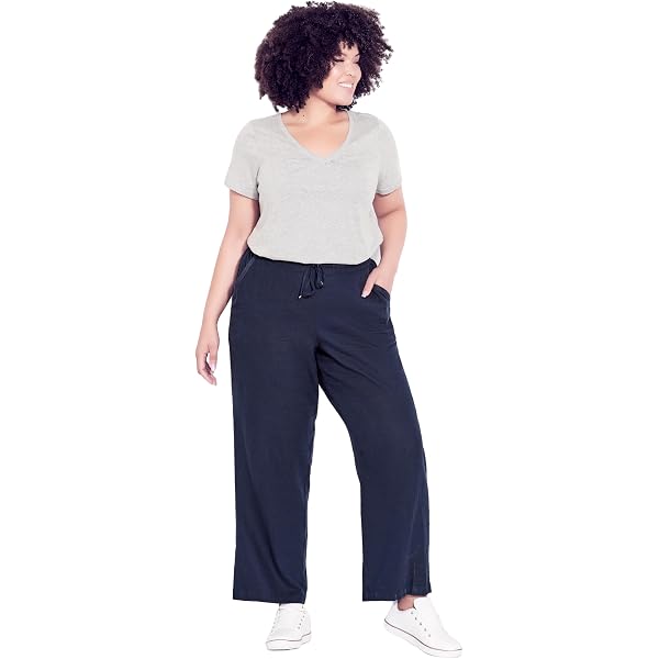 トゥデイ Amazon.com: Terra & Sky Women's Plus Size Wide-Leg Knit Pants (0X