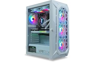 ViprTech Ghost 4.0 Liquid-Cooled PC - AMD Ryzen 7 (4.4Ghz Turbo), RTX 5060 Ti, 32GB DDR4 3200, 1TB NVMe SSD, VR-Ready, Streaming, WiFi BT, RGB, Win 11, Gaming Desktop Computer Prebuilt, White