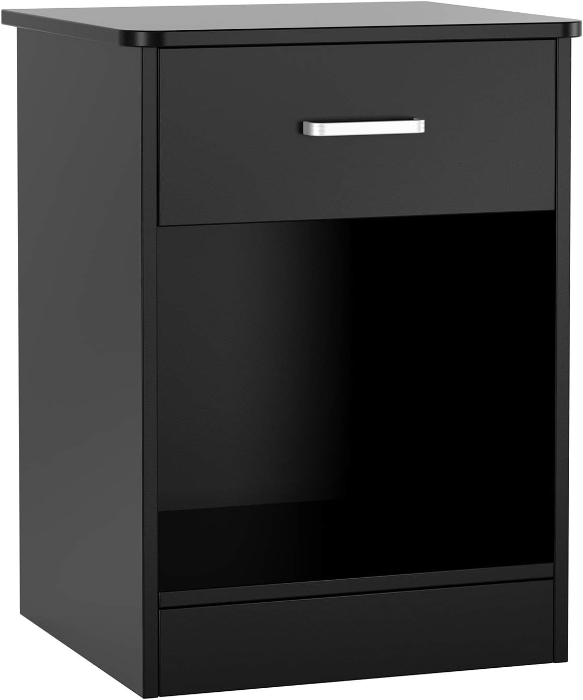 HOMFA Nightstand 2-Tier, Tall 1-Drawer End Table Side Table File Cabinet Storage Table for Home Office Bedside Cabinets with Sliding Drawer and Shelf, Black: Kitchen & Dining