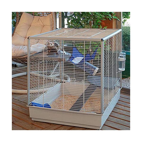 Ferplast Gabbia Grande per Furetti Furet Xl, Tre Livelli con Accessori Amaca e Tubi per Furetti, Rete in Metallo…