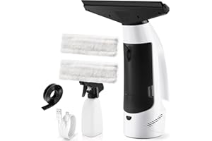 JQCSR Window Vacuum, Window Vacuum Squeegee Cordless, Handheld Window Vac with Multi-Purpose Spray Bottle & Microfiber Cloth, Electric Cleaning Tool for Windows, Tiles, Mirror, Countertop, Car Windshield