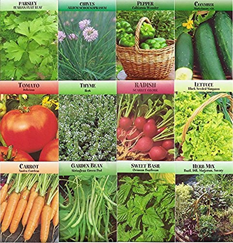 Garden Vegetable and Herb Seed Variety, Non GMO, Easy Growers (Pack of 12) Garden Vegetable and Herb Seed Variety, Non GMO, Easy Growers (Pack of 12)