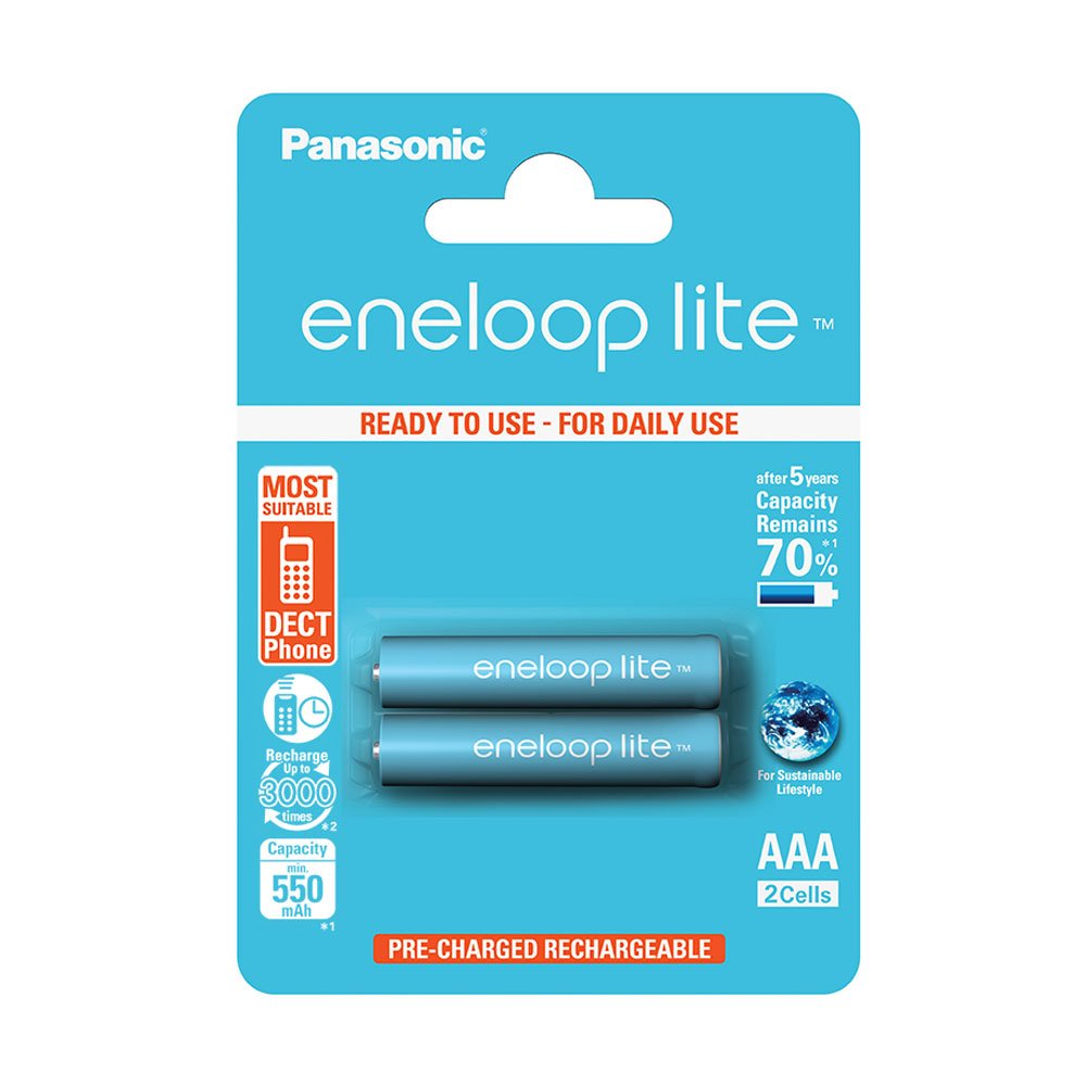 Panasonic BK-4LCCE/2BE Eneloop Lite Micro AAA 550 mAh Rechargeable Battery (Pack of 2)