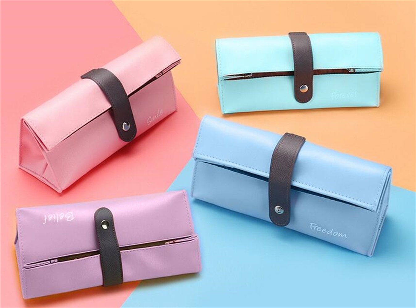 Useful 1ピース シンプル ガールズ ペンシルケース 多機能 大容量 ノベルティ PU ペンバッグ ミントグリーン B07HYV1VGN  