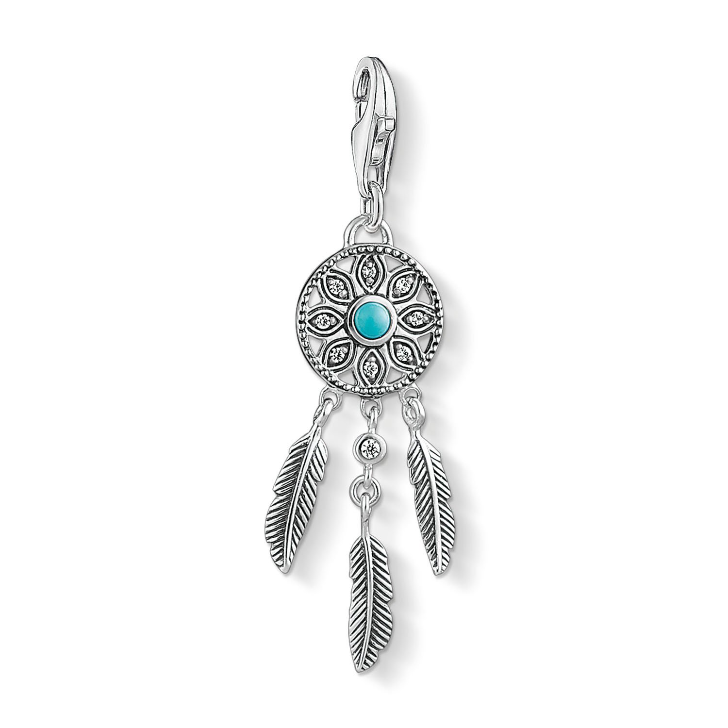Thomas Sabo Women Charm Pendant Ethno Dreamcatcher Charm Club 925 Sterling Silver 1326-646-17