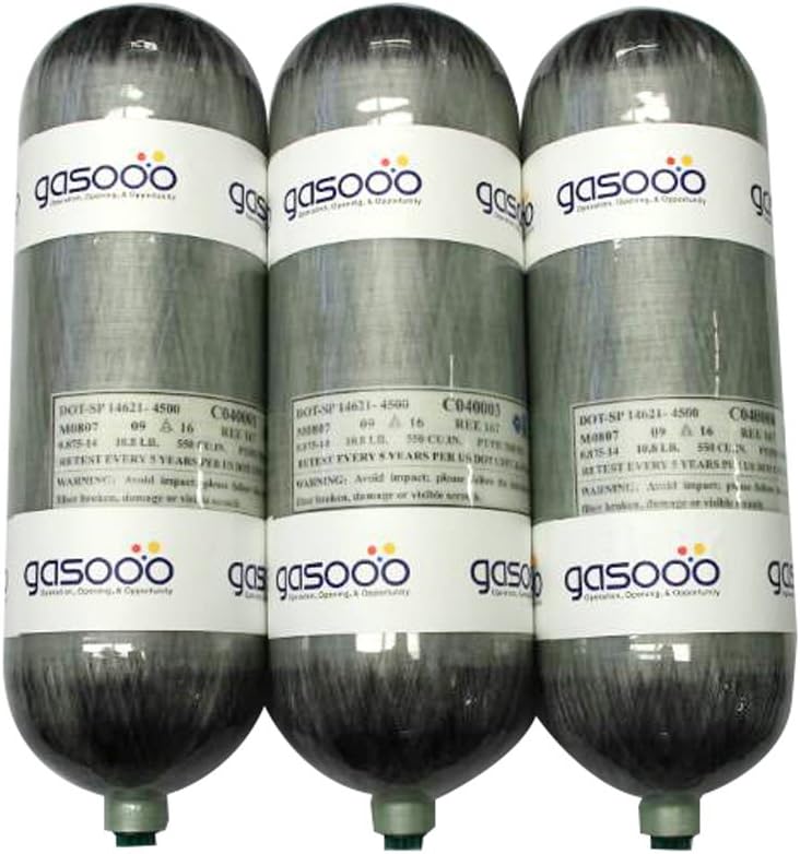3 Pcs 9.0L SCBA Cylinder Portable Air Supply Rescue Air System