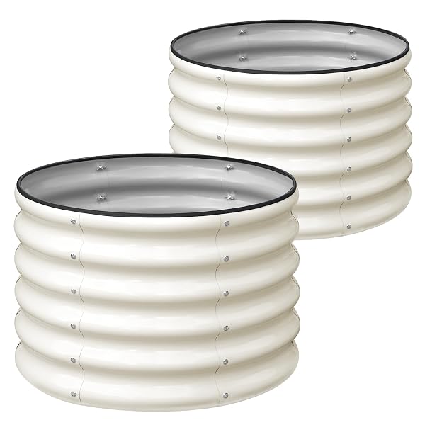 SNUGNITURE RAISED GARDEN BED, 2 PCS 2×2×1.5FT ROUND...