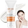 Spf 100 Face Sunscreen Moisturizer - Travel Size Sunblock - Oil Free Facial Sun Screen - Sun Screen Protector for Face & Body - Non-Greasy,No White Cast Waterproof Sunscreen Lotion -Dry Oily Skincare