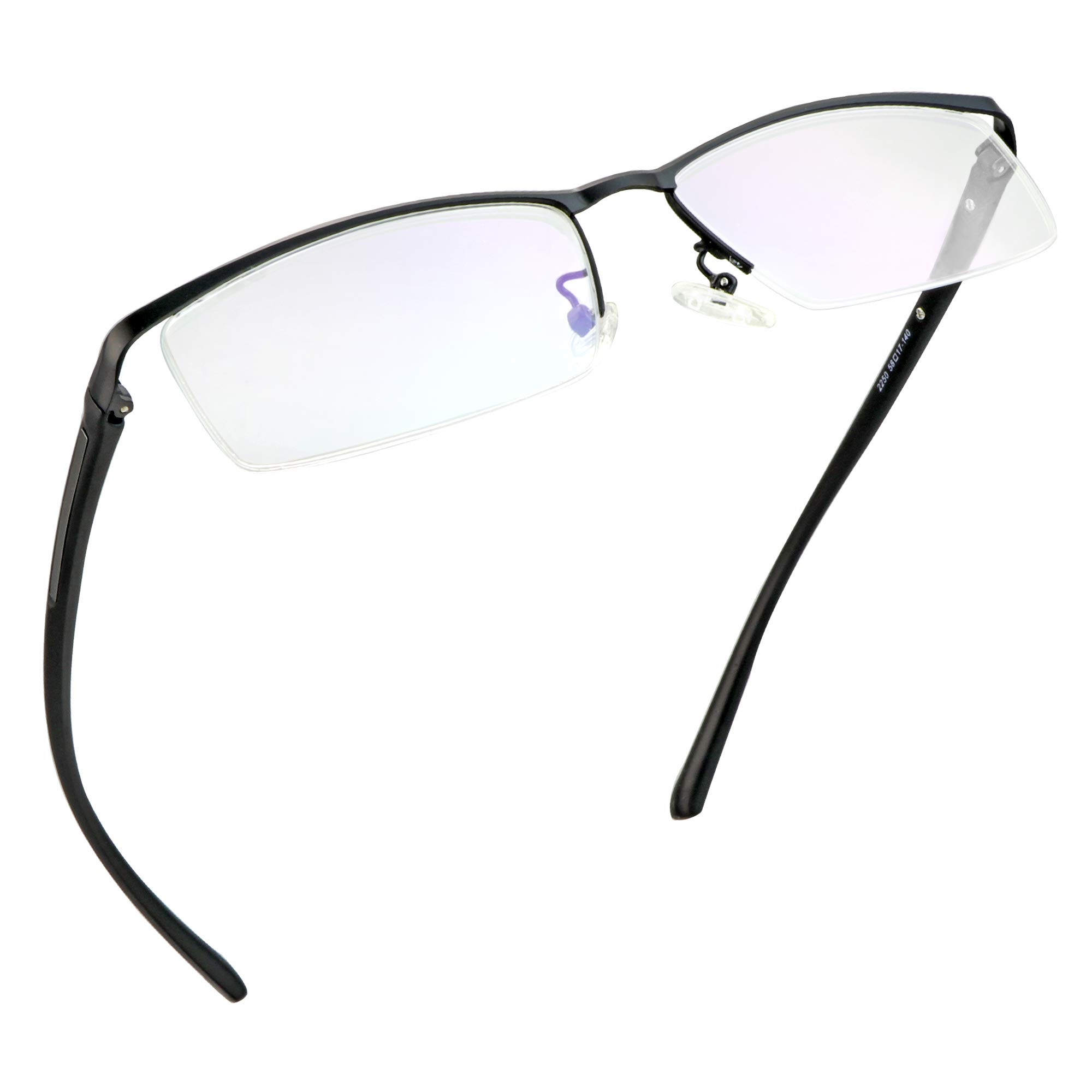 Photo 1 of LifeArt Alloy Semi-Rimless Reading Glasses,Blue Light Blocking Glasses, Anti Eyestrain, Computer Gaming Glasses, TV Glasses for Women, Anti Glare (Black, +0.50 Magnification)