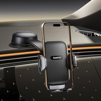 C03 Air Soporte de Teléfono Móvil Ventosa para Coche, Porta Cellulare Auto Universale para Salpicadero y Parabrisas, Doble Rotación 360° para iPhone Samsung Todos los Smartphones