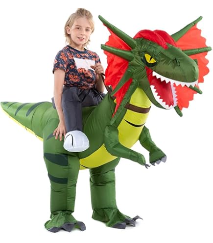 Disfraz De Dinosaurio Lets Joy Para Niños – Mono Unisex Con Capucha Y Cubrezapatos, Ideal Para Halloween Y Carnaval (3–12 Años)