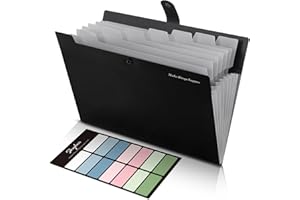 SKYDUE 8 Pockets Expanding File Folders, Accordion Folders, Portable Paper Bill Receipt Organizer, Letter Size, Home College 