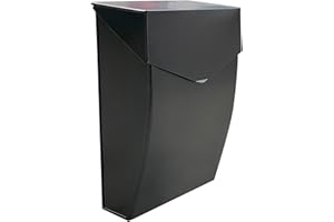 NACH Black Mailbox Wall Mount, 4.8 x 10 x 13 inch Wall Mounted Mailboxes for Outside, Waterpoof Mailbox for House - The Bradl