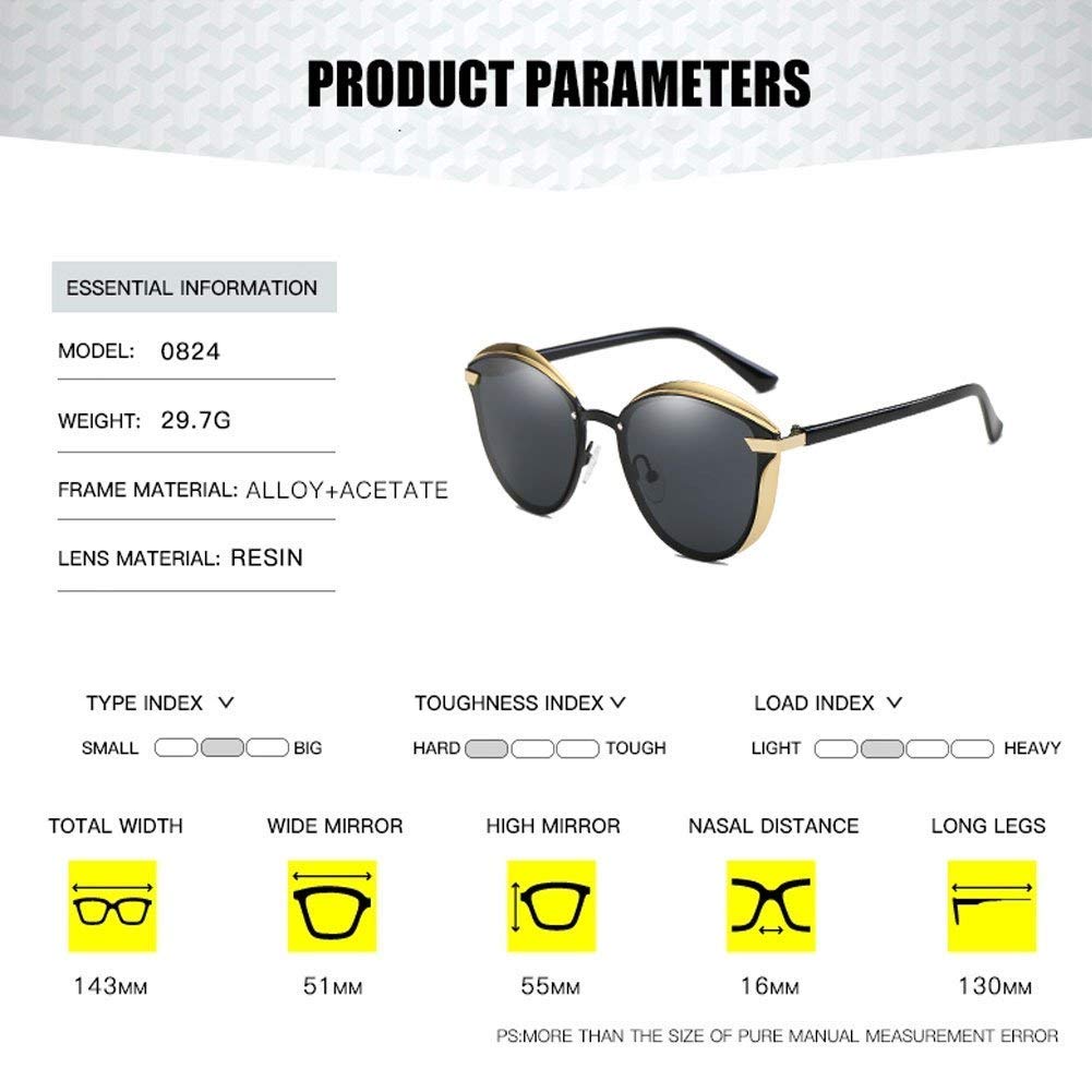 Sunglasses for Women Polarized Fashion Cat Eye Style UV400 Protection Mirrored Lens