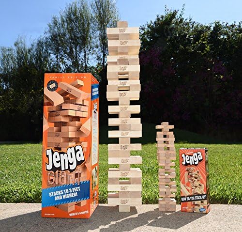 Amazon Com Jenga Giant Family Hardwood Game Can Stack 3 Ages