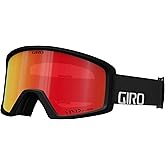 Giro Blok Ski Goggles - Snowboard Goggles for Men & Youth - Black Wordmark Strap with Vivid Ember Lens