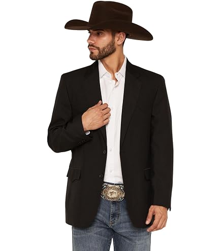 Circle S Men's Lubbock Suit Coat Short, Reg, Tall Black 38 R at
