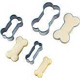 Dog Bone Cookie Cutters Set of 3, Bone Shapes Cookie Cutter, Biscuit Dog Treat Cookie Cutter Set for Homemade (Blue Is Visible & Friendly For Your Pup/Doggy)