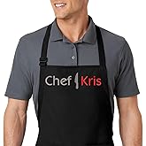 PLACE4PRINT Custom Apron with Embroidered Name. Premium Quality Custom Aprons for Men and Women - Cooking, Baking, Grilling