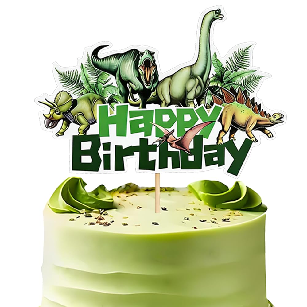 HSC 1Pcs Dinosaur Cake Topper, Dinosaur Cake Decorations, Dinosaur Cakes Toppers for Dino Theme Kids Birthday Party Baby Shower Cakes Decorations Supplies