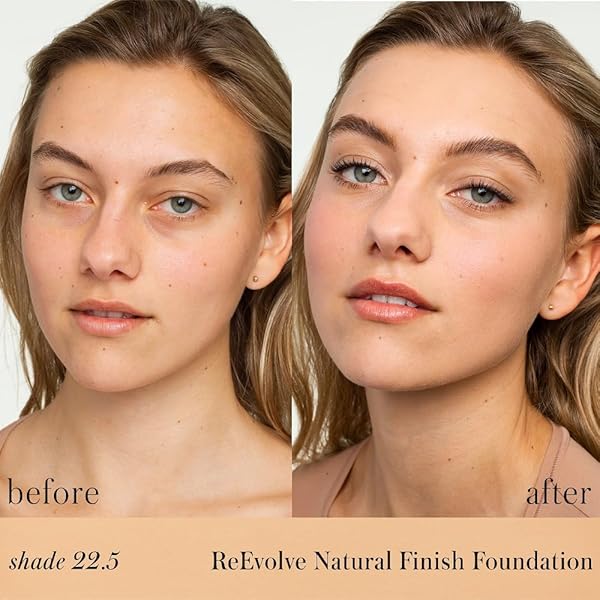 RMS BEAUTY REEVOLVE NATURAL FINISH LIQUID FOUNDATION – LIGHTWEIGHT, HYDRATING, BUILDABLE COVERAGE FOR MEDIUM SKIN TONE EVENNESS, NOURISHING & LONG-LASTING, 1 FL OZ