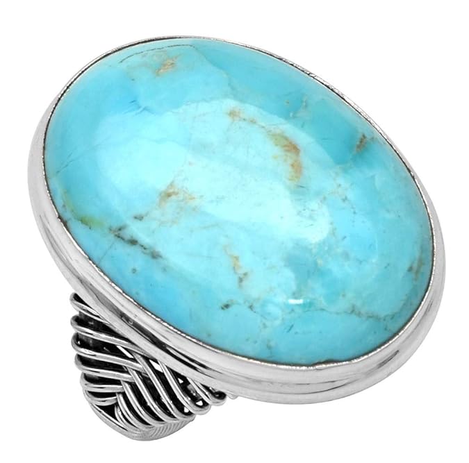 Buy YoTreasure Mohave Turquoise Solid 925 Sterling Silver Ring at Amazon.in